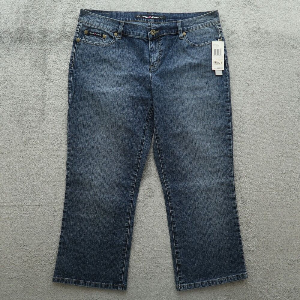 DKNY Jeans Juniors Size 13 Blue Low-Rise Cropped Denim Pants 24" Inseam